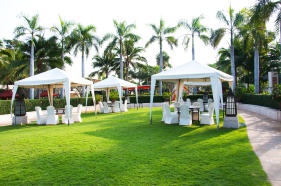 tent, chairs and tables in a party